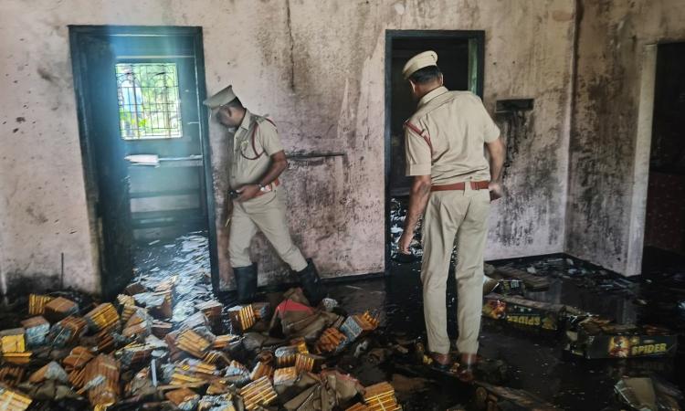 Salem: Firecrackers worth Rs 4 lakh destroyed in warehouse fire near Konganapuram