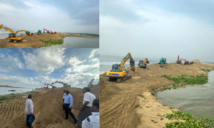 Special drive to widen Adyar river mouth intensified on CMs order Special drive to widen Adyar river mouth intensified on CMs order