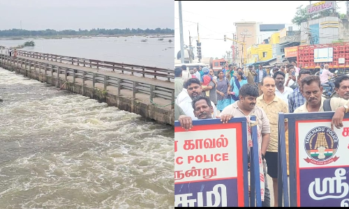 Submerged causeway over Palar river cuts off 30 Kancheepuram villages, residents demand permanent solution Submerged causeway over Palar river cuts off 30 Kancheepuram villages, residents demand permanent solution