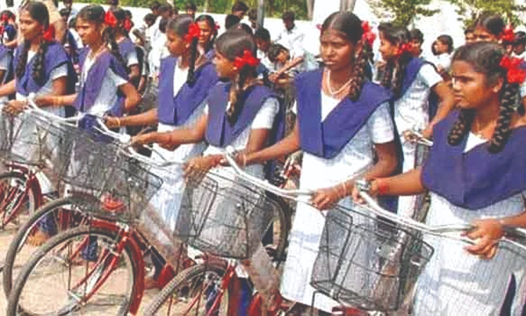 Students receive bicycles in Chennai, Tiruvallur districts