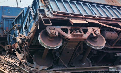 Goods train derails in Jharkhands Simdega