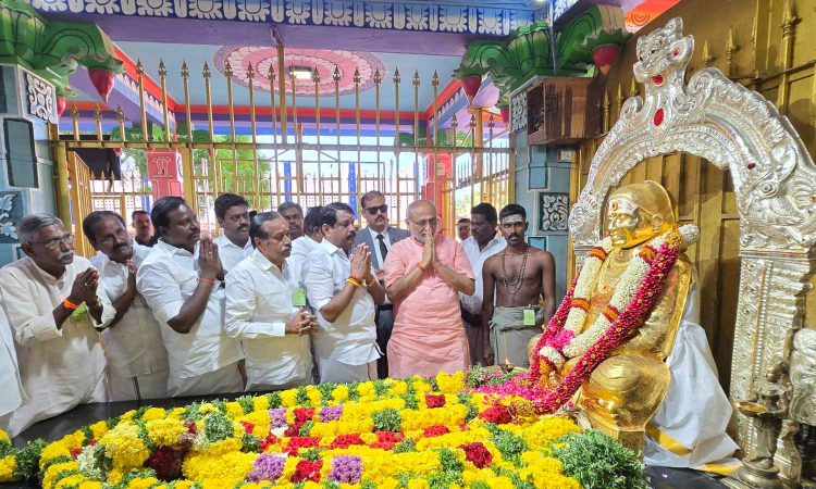 VP Radhakrishnan, CM Stalin pay respect to Pasumpon Muthuramalinga Thevar VP Radhakrishnan, CM Stalin pay respect to Pasumpon Muthuramalinga Thevar