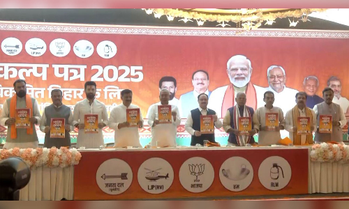 NDA releases manifesto for Bihar polls; promises jobs to one cr youth, free education, infra growth