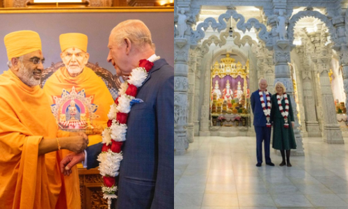 Royal tribute to faith and service: King Charles III and Queen Camilla visit BAPS Neasden Temple