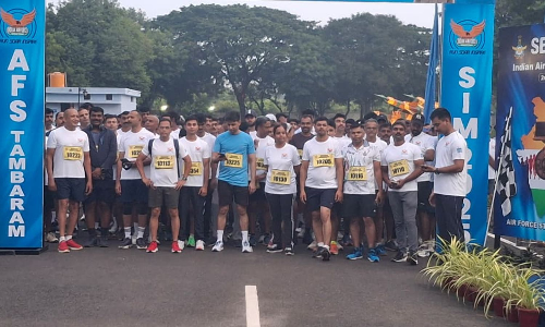 Air Force stations in city participate in marathon honouring fallen officer