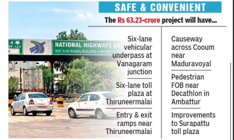 New entry/exit at Thiruneermalai to offer shorter route to airport, IT Corridor via Chennai Bypass