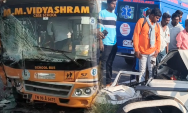 One dead, two students injured after car hits school van in Kovilpatti