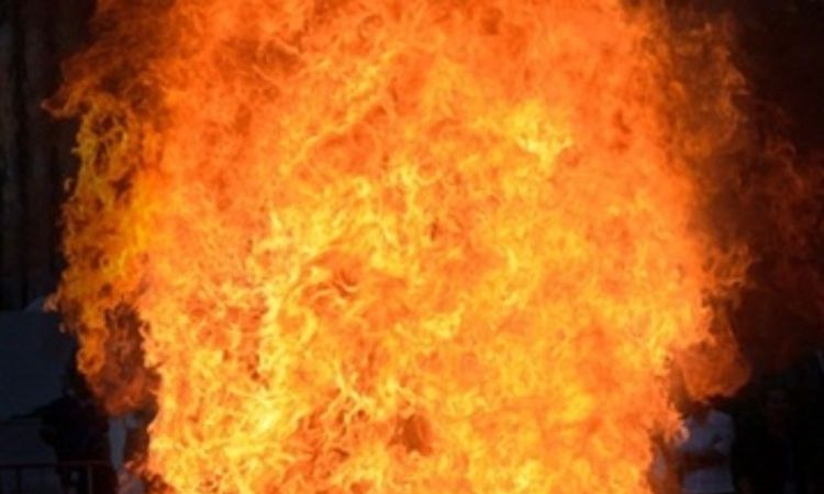 Narrow escape for passengers as RTC bus catches fire in Andhra