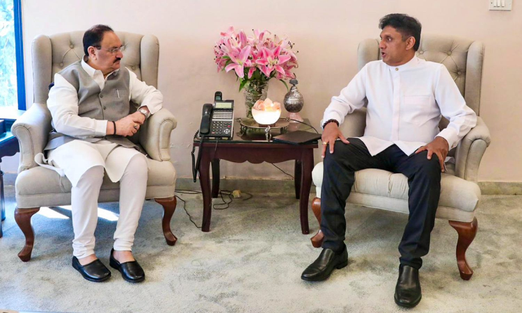 BJP chief J P Nadda meets Sri Lankas Leader of Opposition Sajith Premadasa BJP chief J P Nadda meets Sri Lankas Leader of Opposition Sajith Premadasa