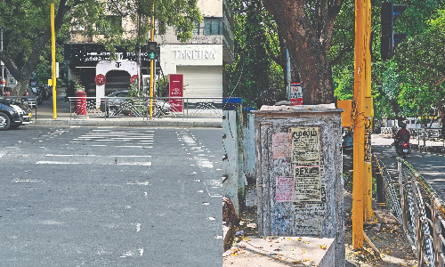 New signal poles join a crowd of hurdles blocking pavements in Chennai