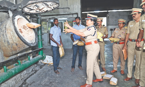 Avadi police incinerates 603 kg ganja seized in 227 cases