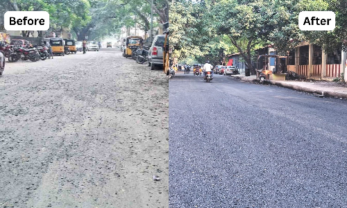 DT Impact | GCC re-lays main road in Bharathidasan Colony DT Impact | GCC re-lays main road in Bharathidasan Colony