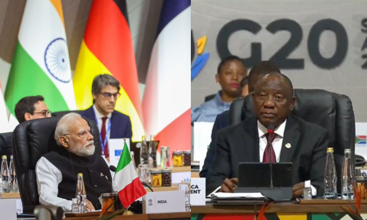 PM Modi arrives at G20 venue, warmly received by South African president