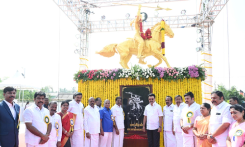 Stalin inaugurates memorial stadium for freedom fighter Maaveeran Pollan