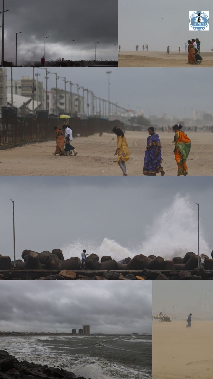 Cyclone Ditwah: Visuals from Kasimedu and Marina Beach Cyclone Ditwah: Visuals from Kasimedu and Marina Beach