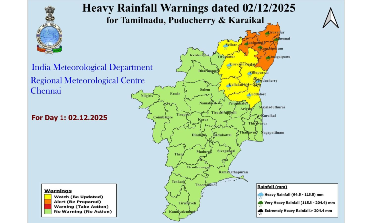 Red alert downgraded as Ditwah weakens near Chennai
