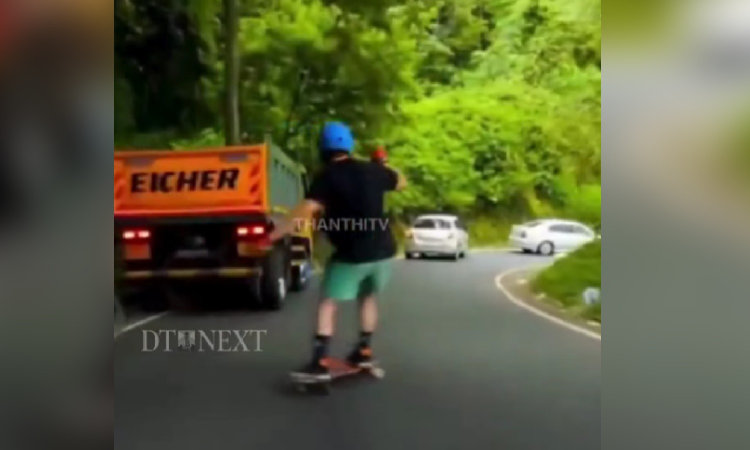 Video of foreigners stunt on Yercaud Ghat Road goes viral