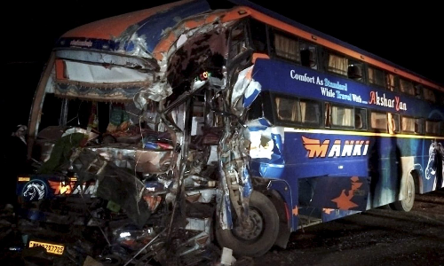 4 killed, 27 injured in bus-truck collision on Jaipur-Bikaner National Highway