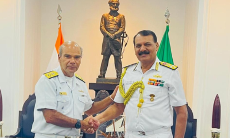 Indian Navy Chief discusses enhancing maritime cooperation with Brazilian Navy official