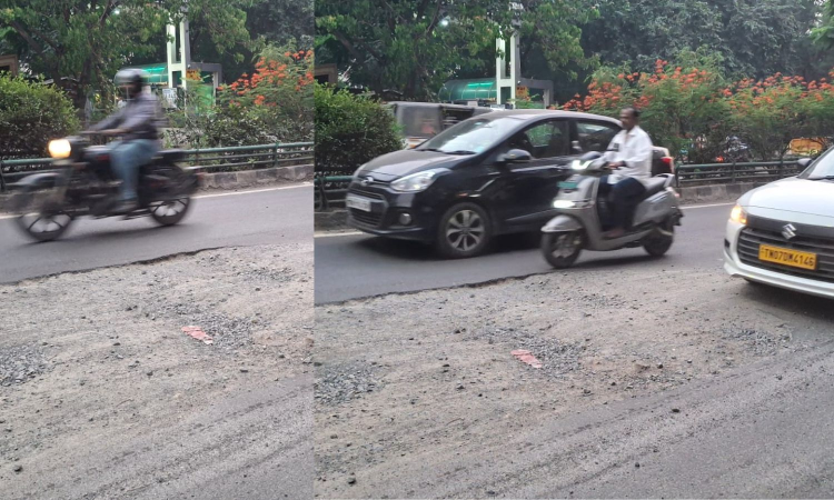 Metro Water work makes commuting on MGR Nagar road risky Metro Water work makes commuting on MGR Nagar road risky