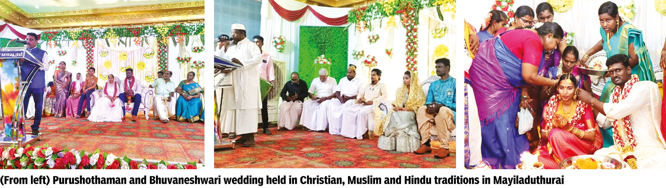 VAO in Mayiladuthurai weds according to customs of three religions VAO in Mayiladuthurai weds according to customs of three religions