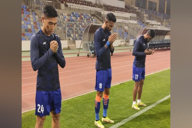 Pics of Indian footballers plural-prayer ahead of their match wins internet