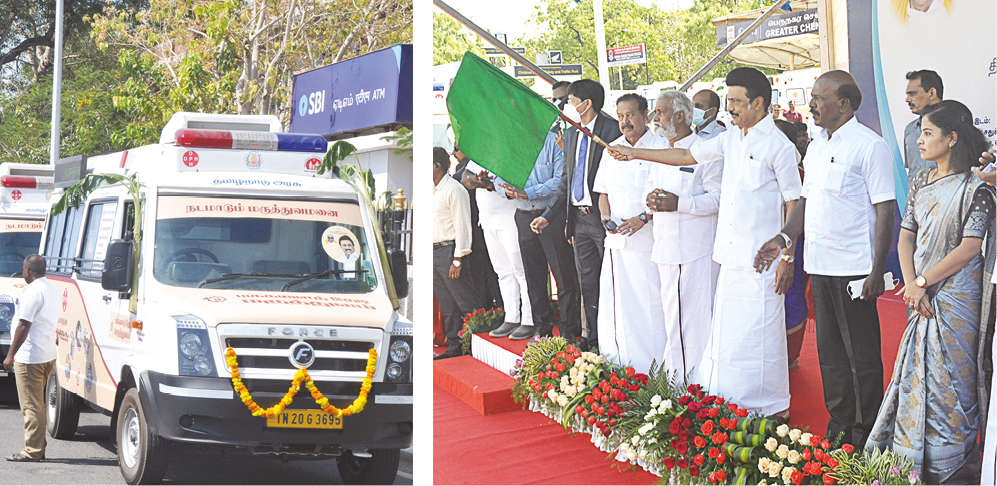Stalin flags off 133 vehicles for mobile med teams