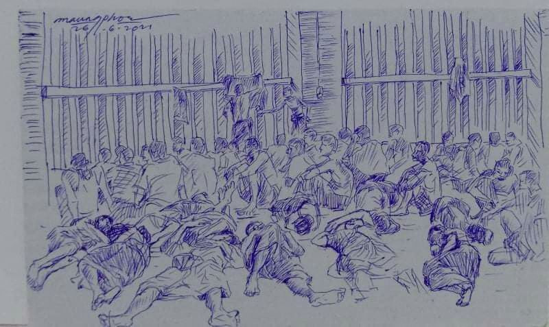 Smuggled sketches offer glimpses into harsh Myanmar prison Smuggled sketches offer glimpses into harsh Myanmar prison