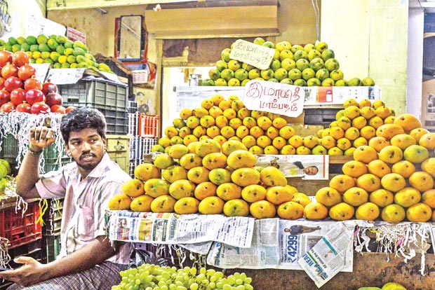 Supply shortage lead to surge in fruit prices by 10 percent at Koyambedu market Supply shortage lead to surge in fruit prices by 10 percent at Koyambedu market
