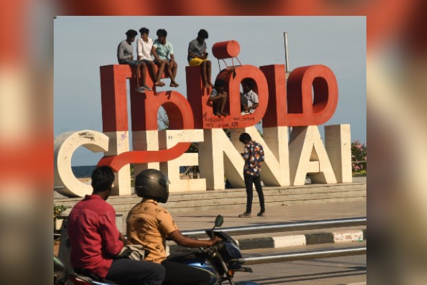 Vandalised Namma Chennai selfie point on Marina cleaned by GCC officials post complaint