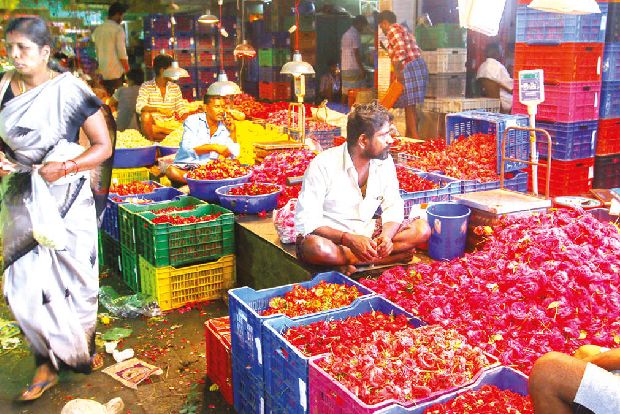 After brisk business on festival days, flower sale dips 20 pc at Koyambedu