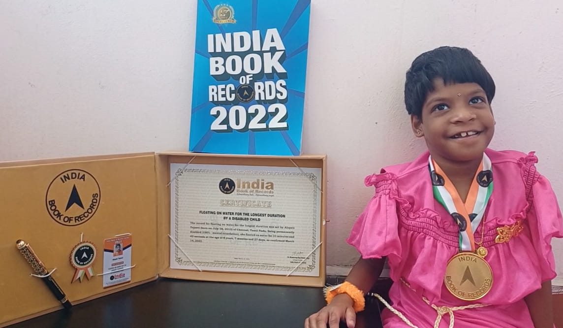 Chennai girl with three developmental conditions enters ‘India Book of Records’ for floating on water