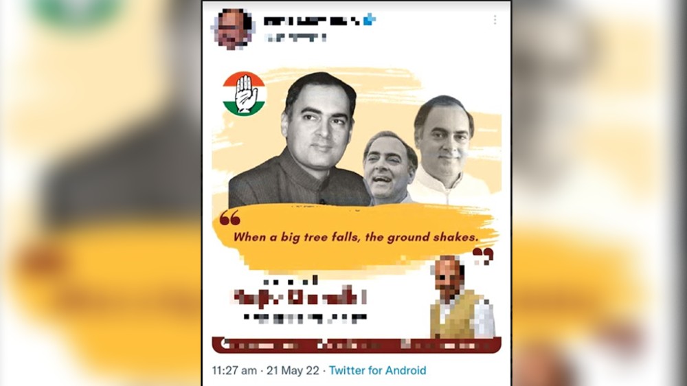 DeTect: The truth behind Cong leader’s tweet on Rajiv Gandhi