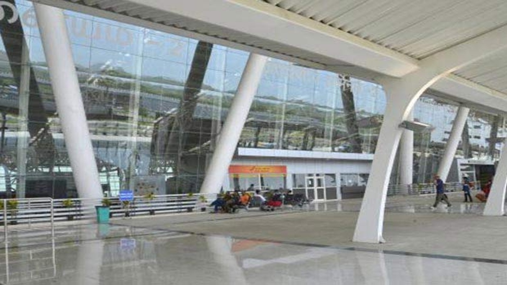 The Skylight feature in Chennai airport is under construction