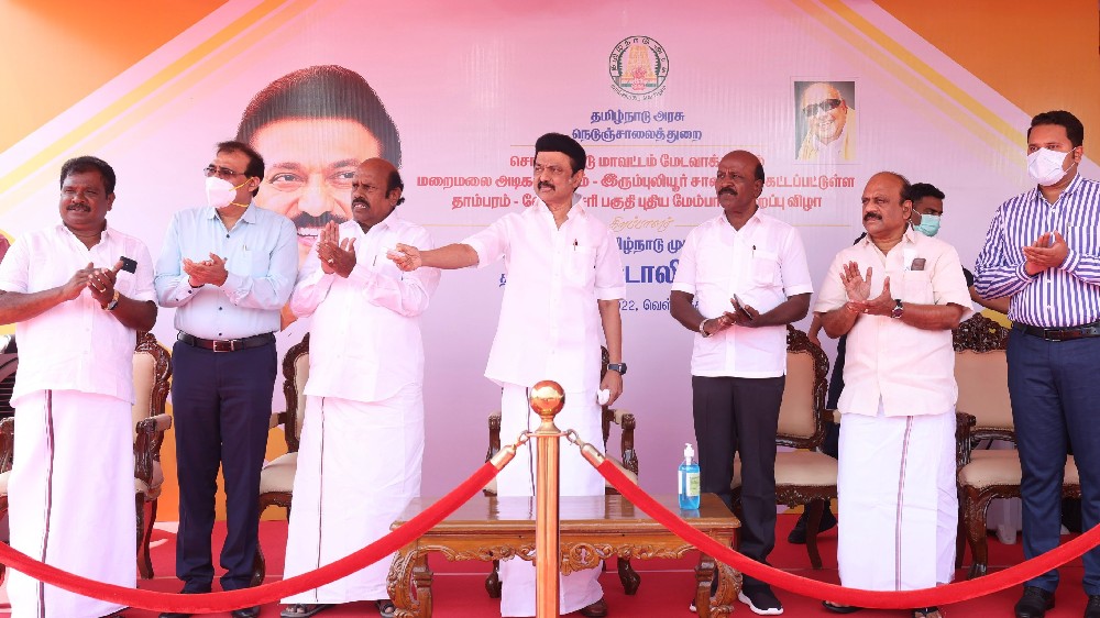 Stalin inaugurates second arm of the twin flyovers at Medavakkam