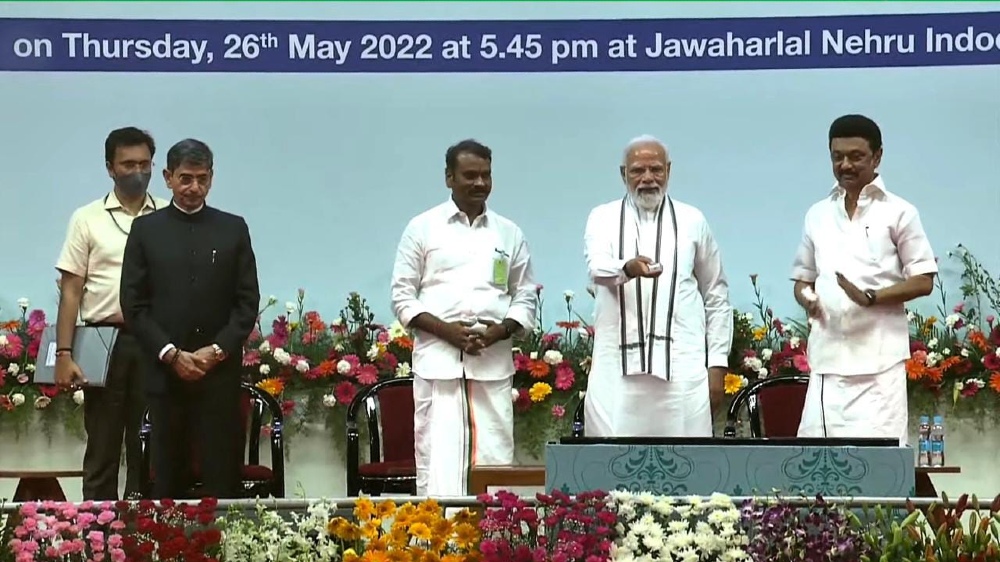 Modi unveils slew of projects in Chennai, Stalin hails Dravidian model