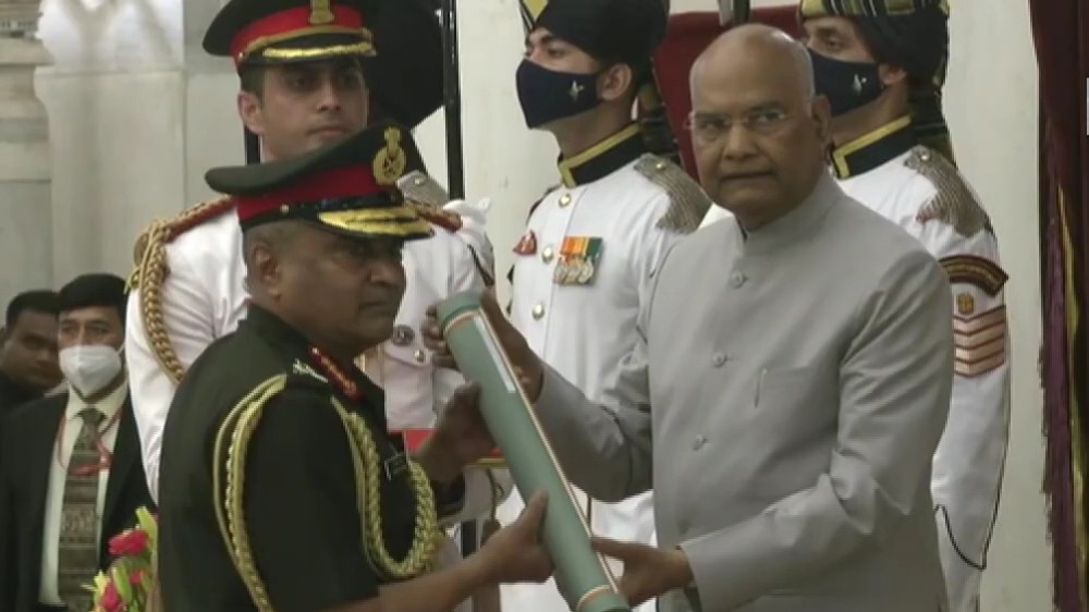 Indian Army Chief Gen Manoj Pande receives Param Vishisht Seva Medal