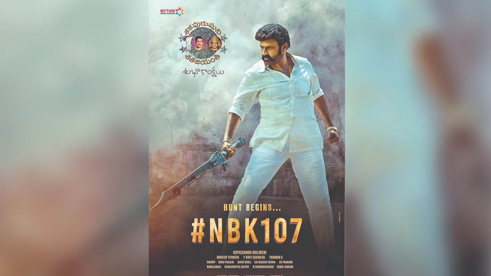 Makers of NBK107 release Balakrishna poster on NTR’s 100th birth anniversary