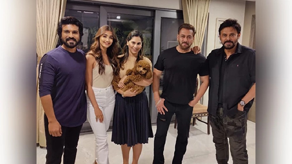 Salman Khan pays visit to Ram Charan, poses happily with Venkatesh