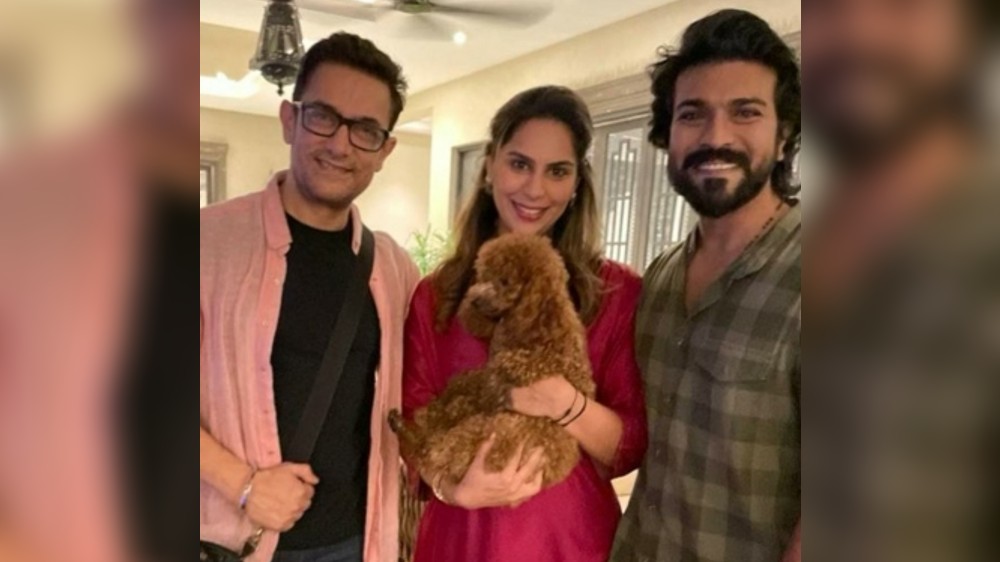 Aamir Khan meets RRR star Ram Charan and wife at their Hyd home