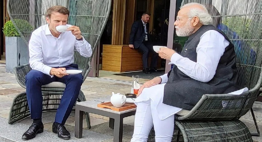 PM Modi, French President Macron’s ‘chai pe charcha’ at G7 sidelines
