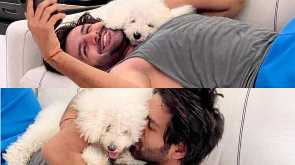 Watch: Kartik Aaryan enjoys company of his furry friends