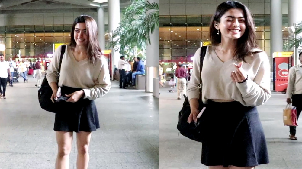 Airport look: Pushpa star Rashmika Mandanna aces casual look