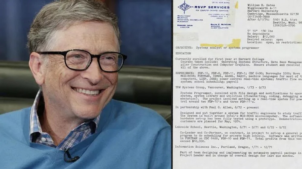 All eyes on Bill Gates’ 48-year-old Harvard resume All eyes on Bill Gates’ 48-year-old Harvard resume