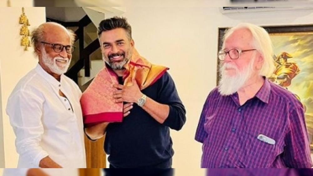 Moment etched in eternity: Madhavan, Nambi meet Rajinikanth