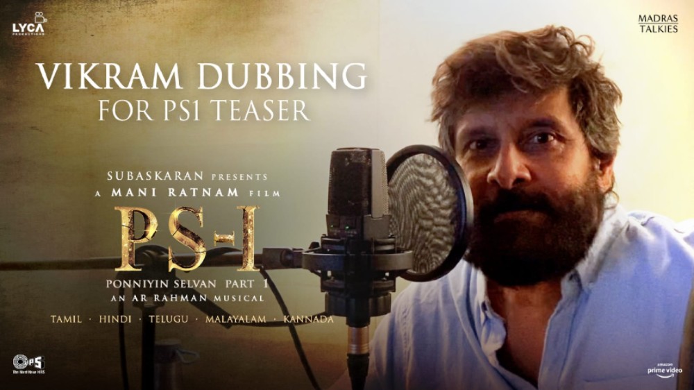 Ponniyin Selvan makers release Vikrams dubbing video Ponniyin Selvan makers release Vikrams dubbing video