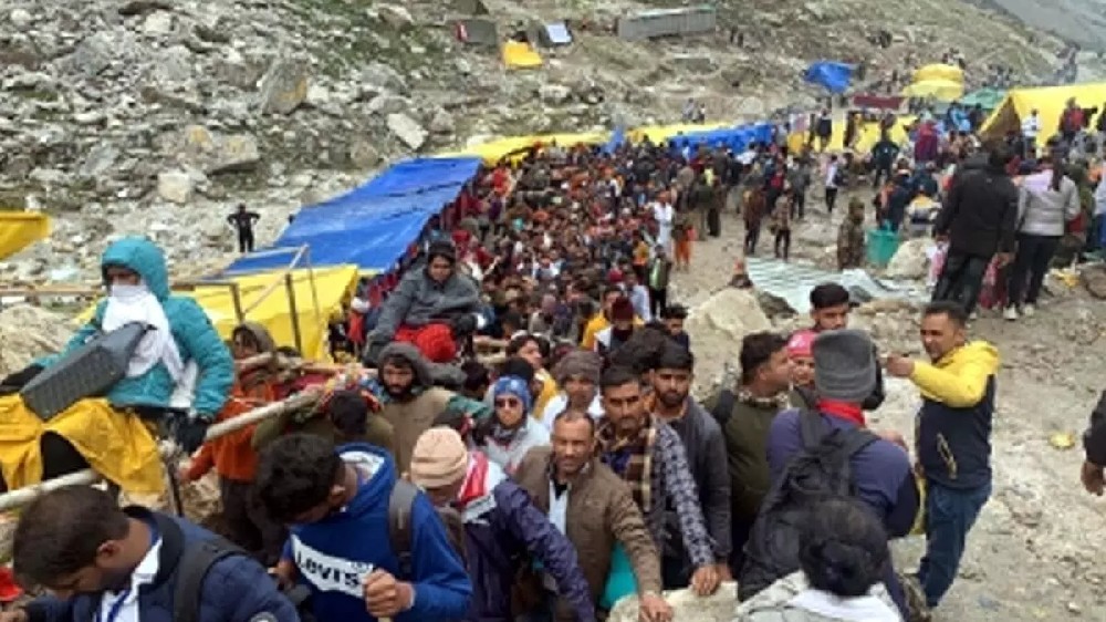 Amarnath: Charri Mubarak taken for Bhoomi Pujan to Pahalgam