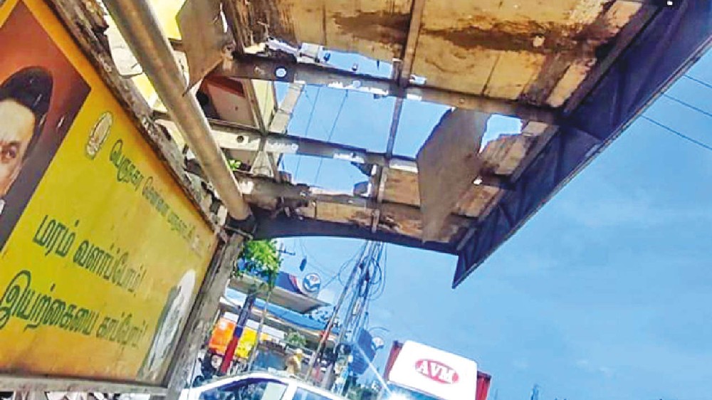 Mathur commuters suffer as bus shelter damaged after SWD works