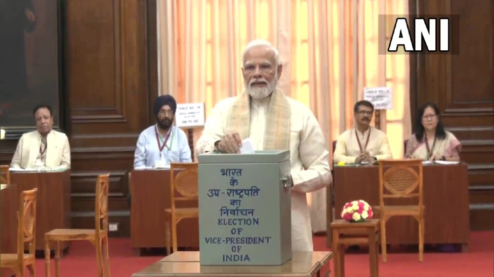 Polling to elect next Vice President begins; PM Modi casts vote