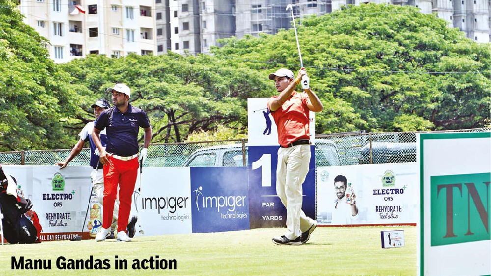 Manu Gandas and Thangaraja seize joint lead at Chennai Open Golf